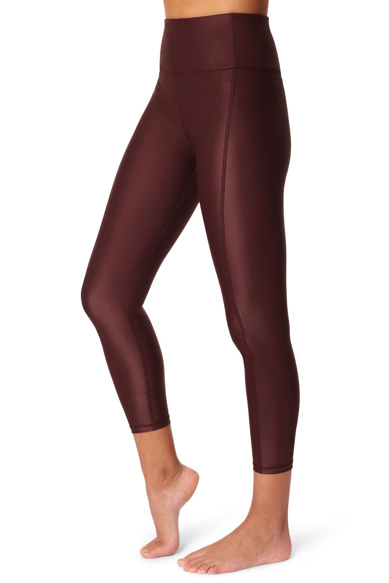 High Shine High Waist 7/8 Leggings, Main, color, BLACK CHERRY