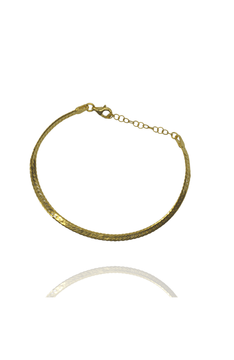 Spero London Italian Sterling Silver Herringbone Bracelet, Main, color, Gold