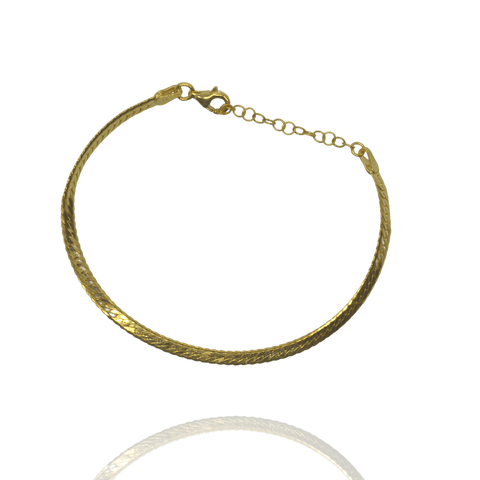 Italian Sterling Silver Herringbone Bracelet