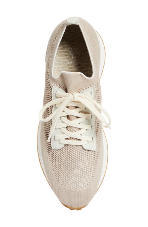 Eleventy Perforated Low Top Sneaker In Sand White