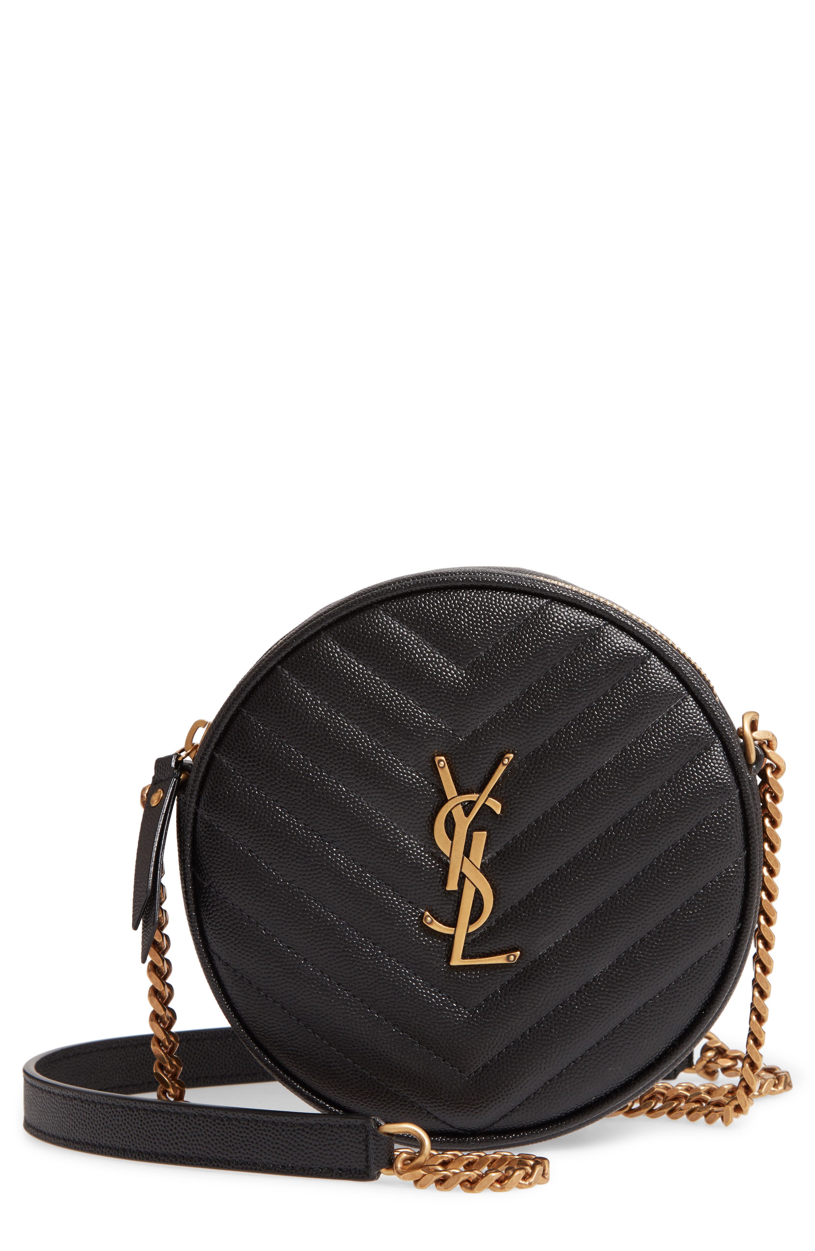 Saint Laurent Vinyle Matelassé Leather Crossbody Bag, Main, color, 