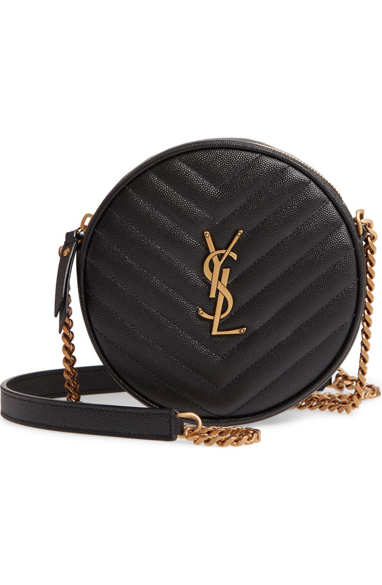 Saint Laurent Vinyle Matelassé Leather Crossbody Bag, Main, color,