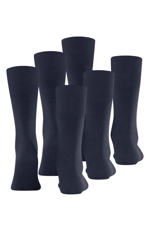 Shop Falke Airport 3-pack Dress Socks In Dark Navy