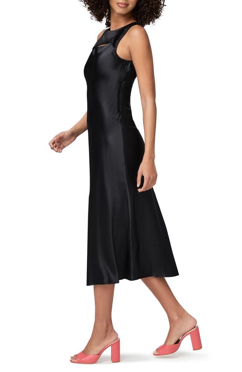 PAIGE Aurem Sheath Silk Midi Dress, Alternate, color, Black