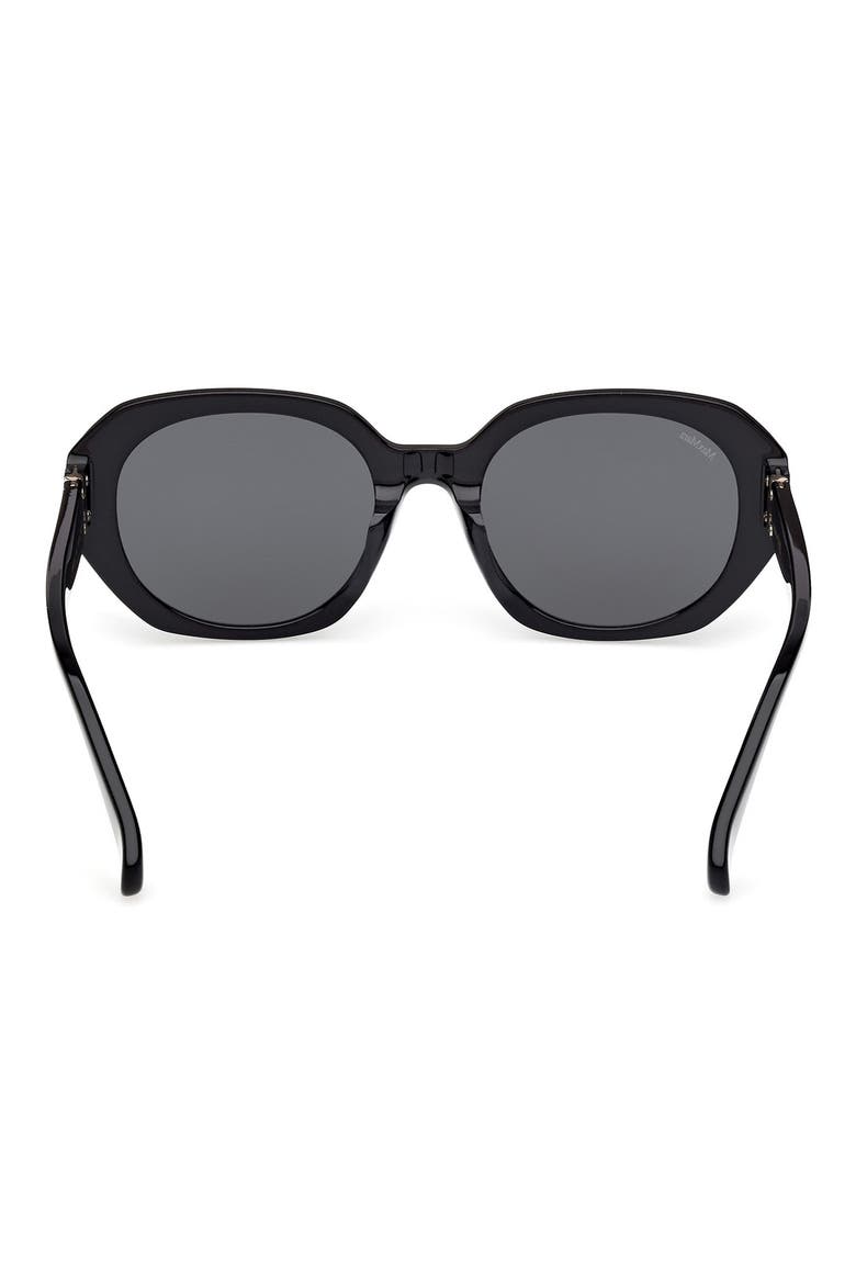 54mm Round Sunglasses, Alternate, color, SHINY BLACK / SMOKE
