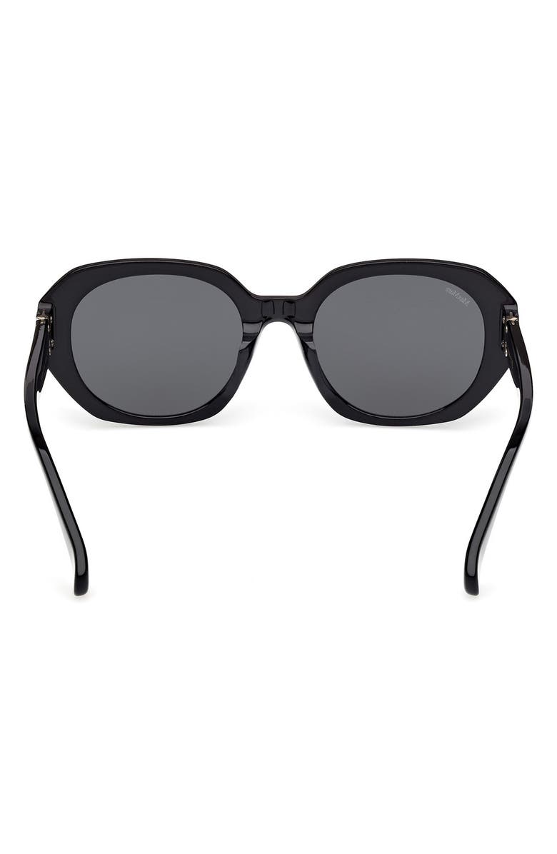Max Mara 54mm Round Sunglasses, Alternate, color, Shiny Black / Smoke