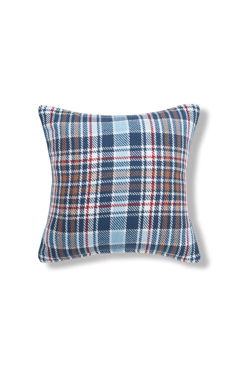 Lawson Lake Plaid Woven Throw Pillow, 18" x 18", Main, color, Blue
