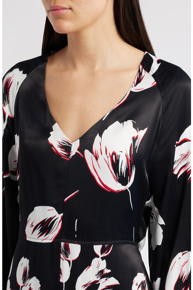 Diesha Long Sleeve Satin A-Line Dress, Alternate, color, OPEN MISC