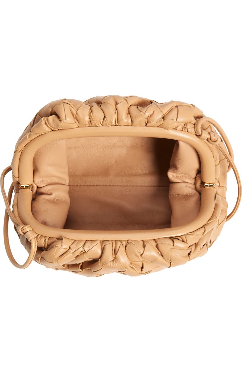 Bottega Veneta Small The Pouch Leather Clutch, Alternate, color, Sandalwood-Gold