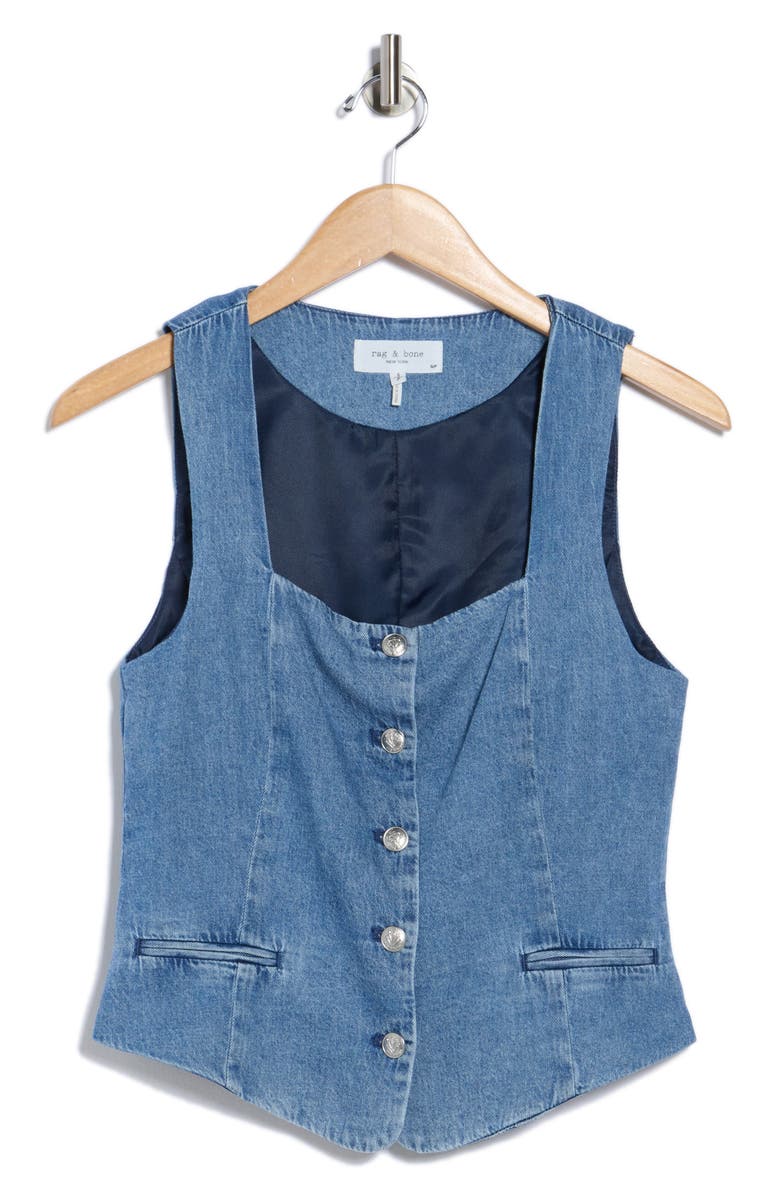 rag & bone Seraphina Denim Vest, Alternate, color, Winwood