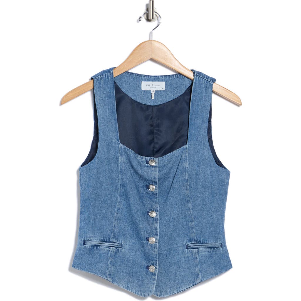 Rag & Bone Seraphina Denim Vest In Blue