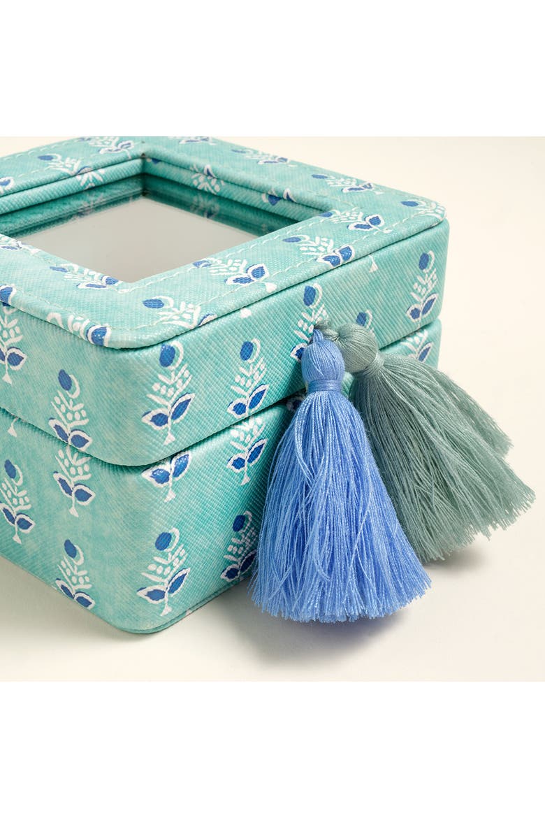 Meilin Jewelry Box 4" x 4" Artisan, Alternate, color, Turquoise