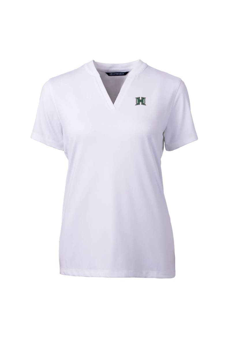 Women's Cutter & Buck White Hawaii Warriors Forge Blade V-Neck Top, Alternate, color, White