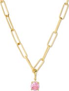 Brook and York Melrose Birthstone Pendant Paper Clip Chain Necklace