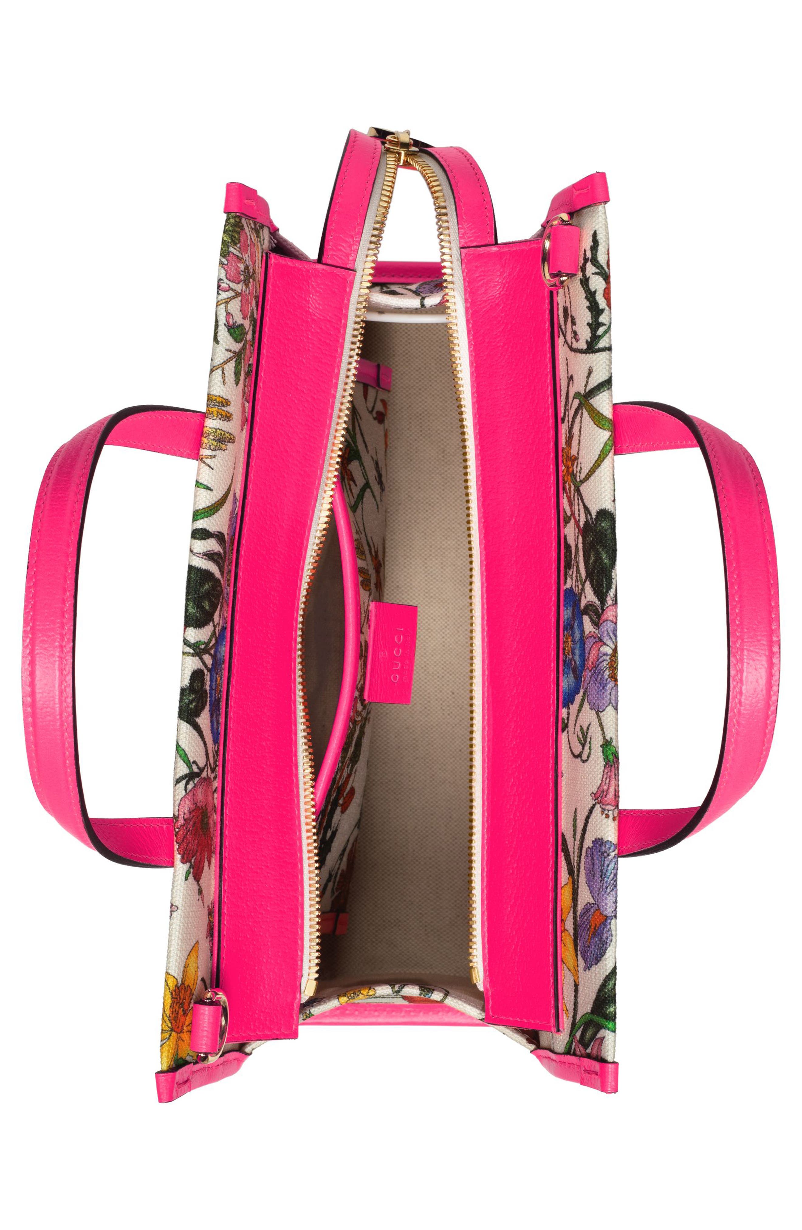 Gucci Small Flora Canvas Tote, Alternate, color, 