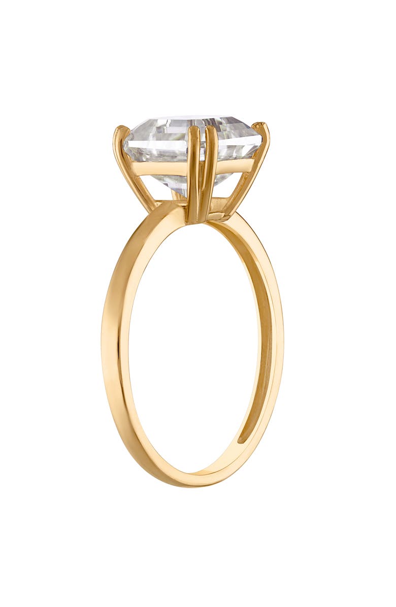 FUZION CREATIONS Asscher Cut Moissanite Solitaire Ring, Alternate, color, Yellow