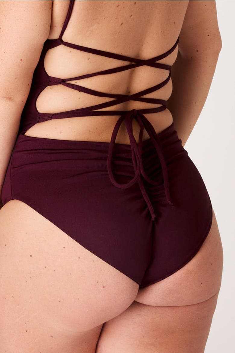 The Corset One Piece, Alternate, color, Dark Cherry
