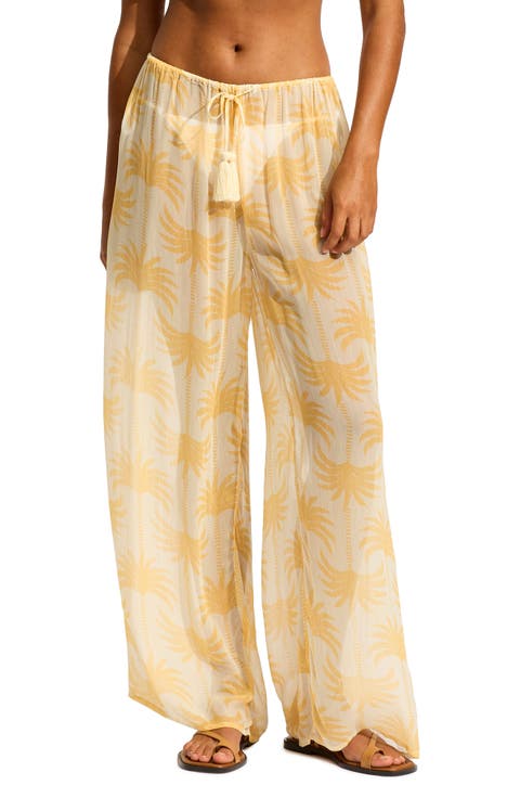 Wide Leg Cover-Up Drawstring Pants