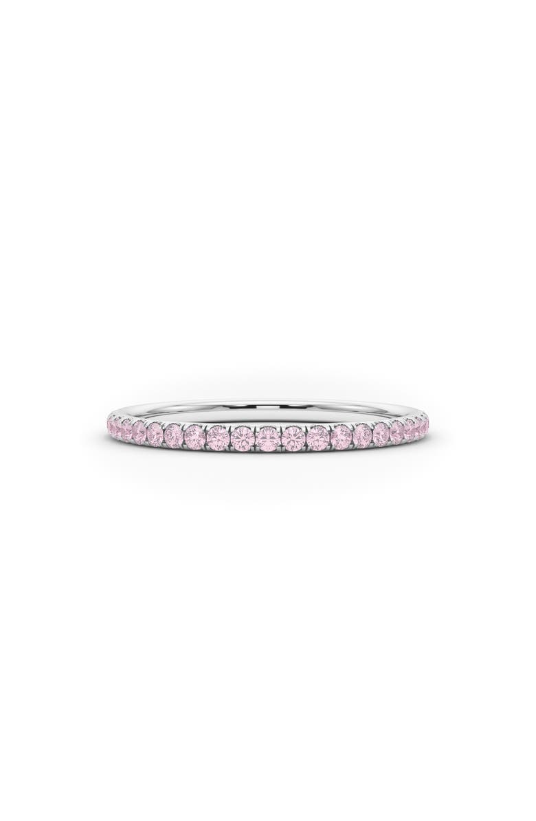 HauteCarat Petite Fancy Pink Lab Created Diamond Eternity Ring, Alternate, color, 18K White Gold