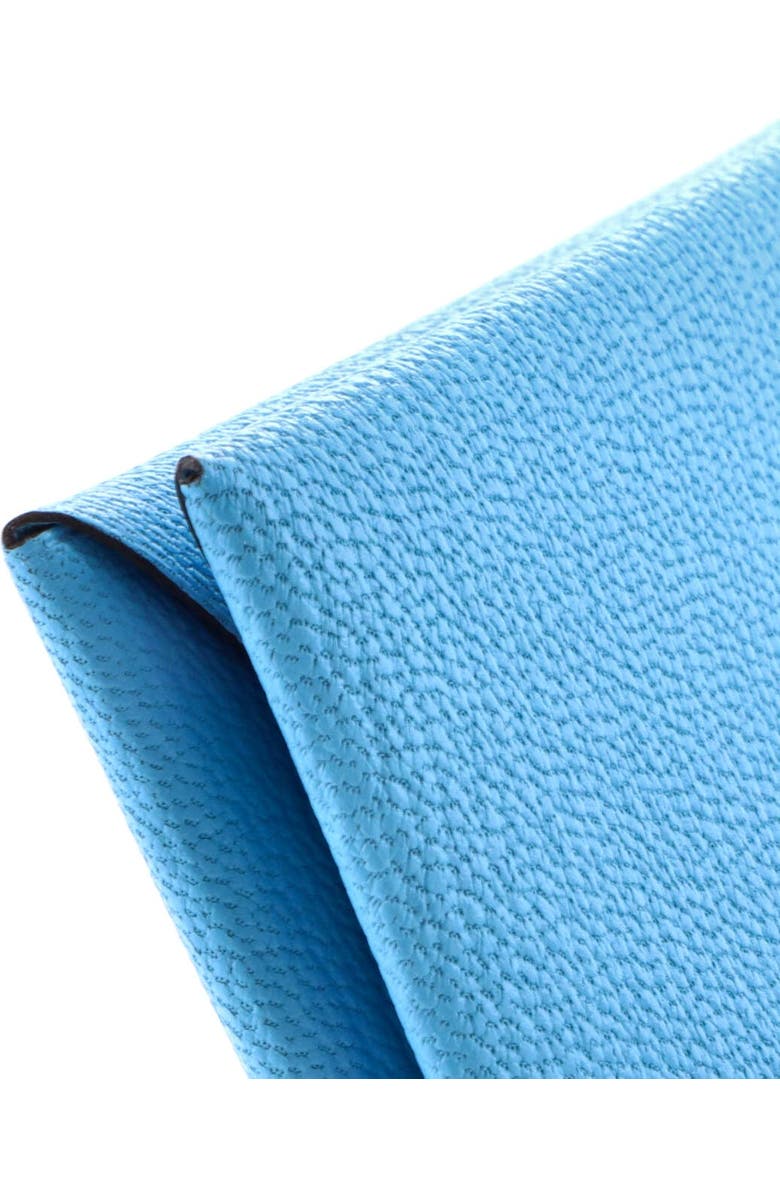 Pre-Owned Hermes Calvi Duo Card Holder Chevre Mysore, Alternate, color, Bleu Zephyr