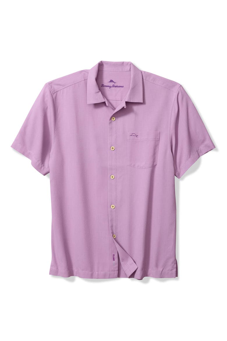 Coastal Breeze Silk Blend Button-Up Shirt, Main, color, LAVENDER HAZE