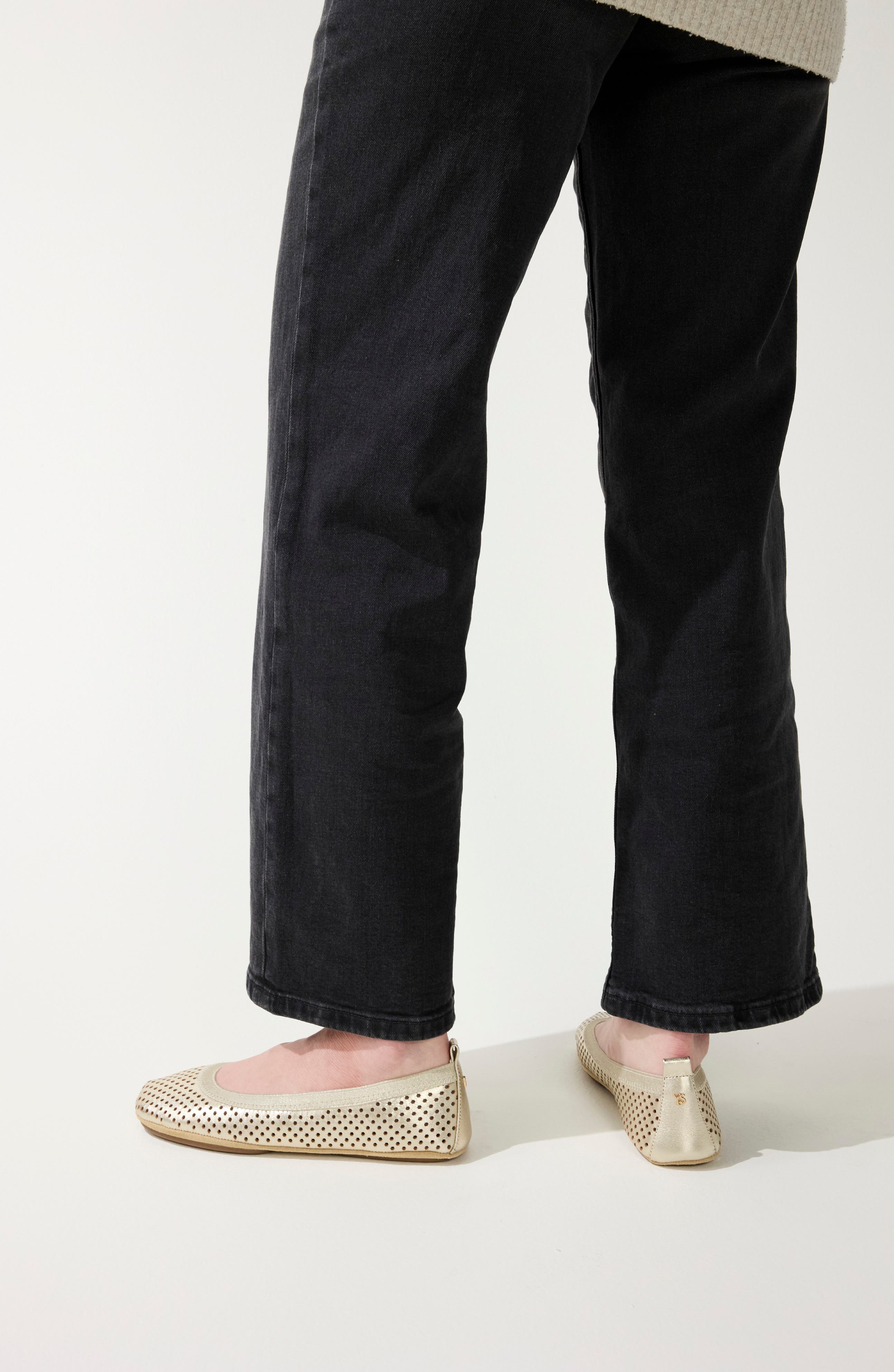 Yosi Samra Samara Foldable Ballet Flat, Alternate, color, Gold