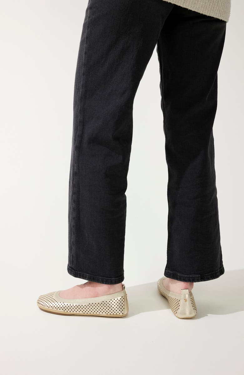 Yosi Samra Samara Foldable Ballet Flat, Alternate, color, Gold