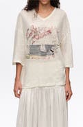 Bimba y Lola Faded Linen Bimba Cala Logo T-Shirt