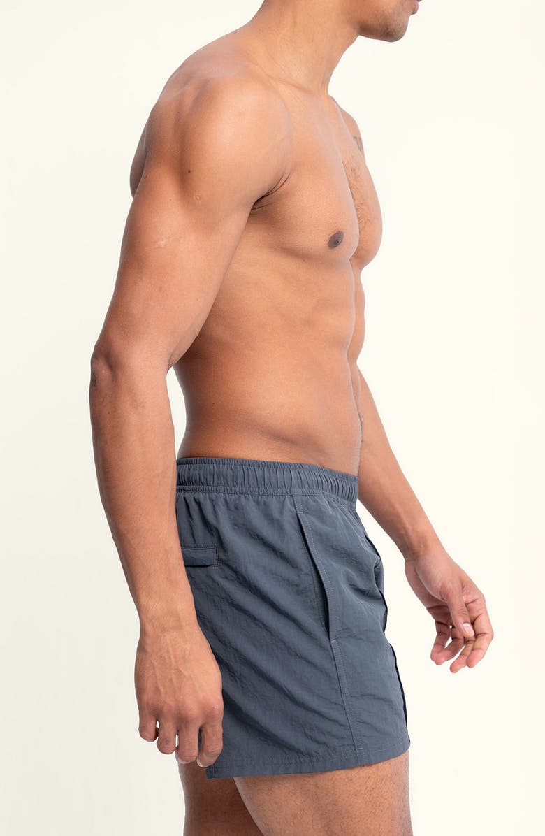 AUTO-REPLY<sup>™</sup> Sebastian Vertical Pintuck 4-Inch Nylon Swim Trunks, Alternate, color, Granite/ Gray