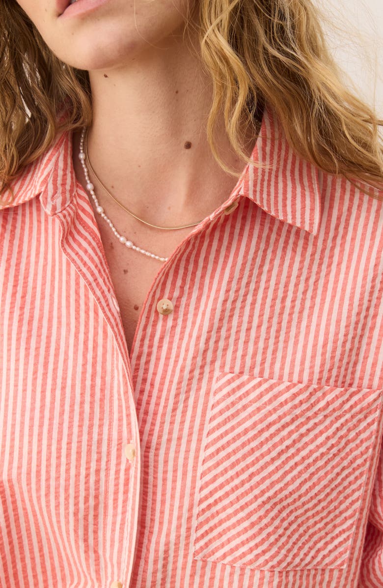 Marine Layer Gracey Seersucker Button-Up Shirt, Alternate, color,