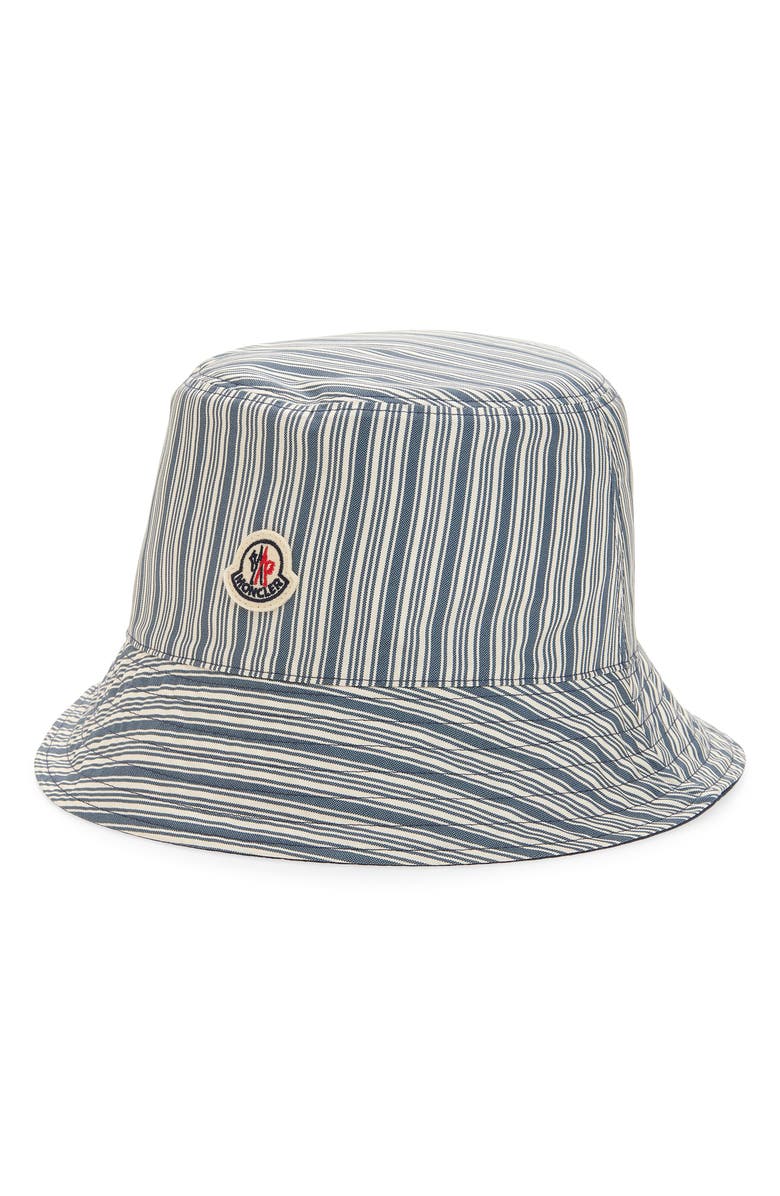 Moncler Logo Patch Reversible Bucket Hat, Main, color, P77-Blue Horizon