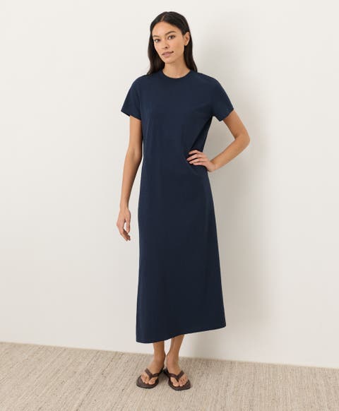 Organic Cotton Soft-Slub Essential Easy Tee Maxi Dress