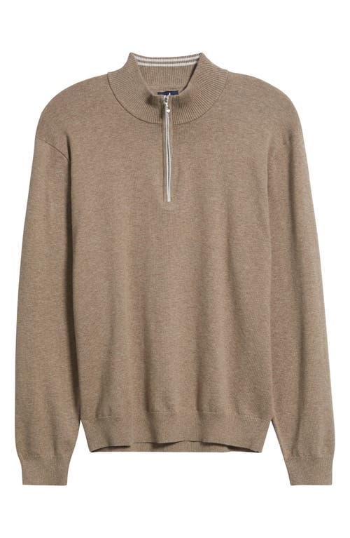 Johnnie-o Desmond Half Zip Sweater In Brown