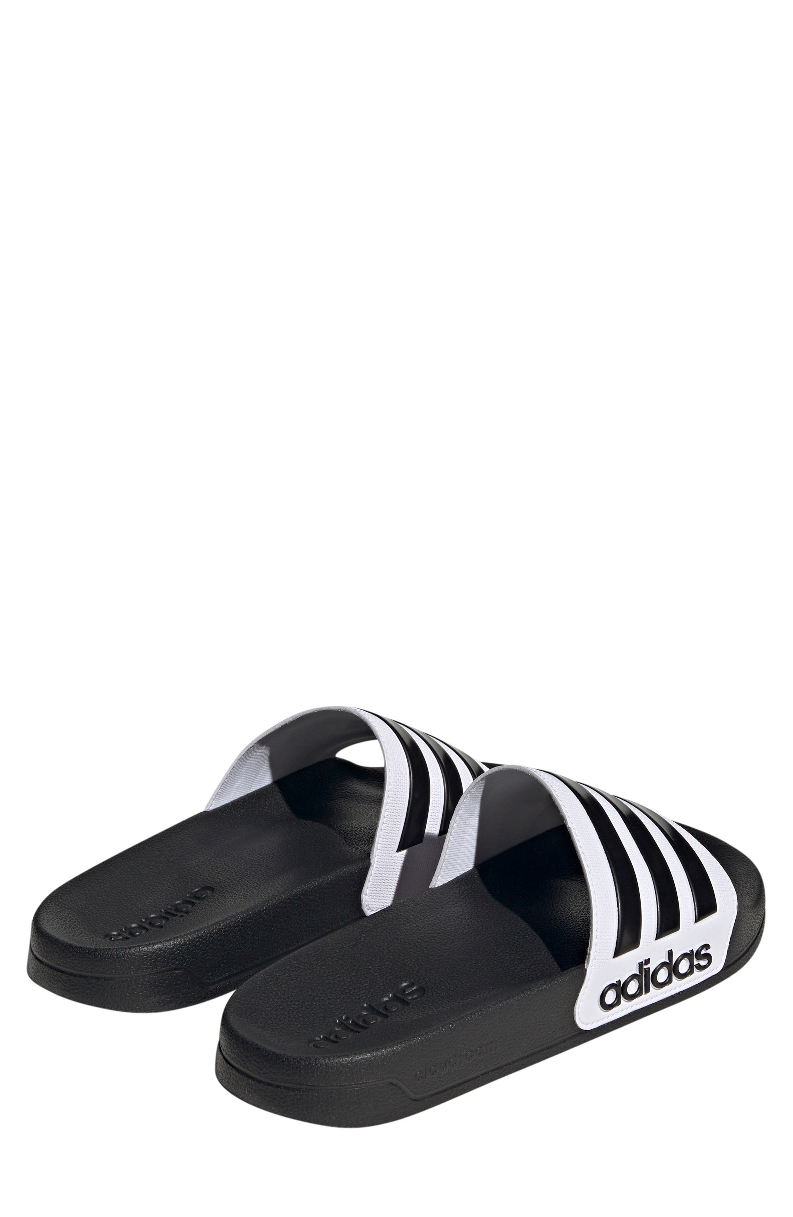 adidas Adilette Shower Slide Sandal, Alternate, color, White/ Black/ Black