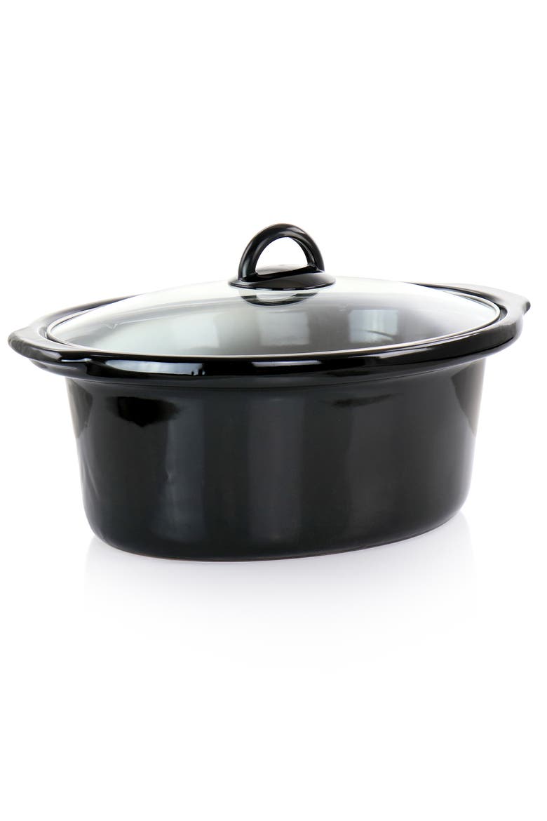 3 Quart Oval Slow Cooker with Removable Stoneware Crock, Alternate, color, Black