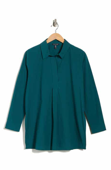 Eileen Fisher Long Sleeve Organic Cotton Tunic Shirt