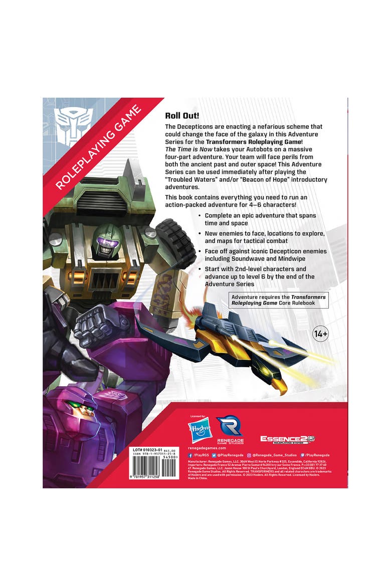 Transformers Roleplaying Game The Time is Now Adventure Book, Alternate, color, Multicolored