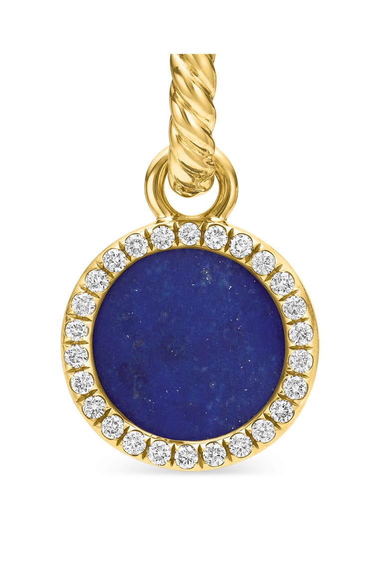 Petite DY Elements® Drop Earrings in 18K Yellow Gold with Lapis and Pavé Diamonds, Alternate, color, 18K YELLOW GOLD