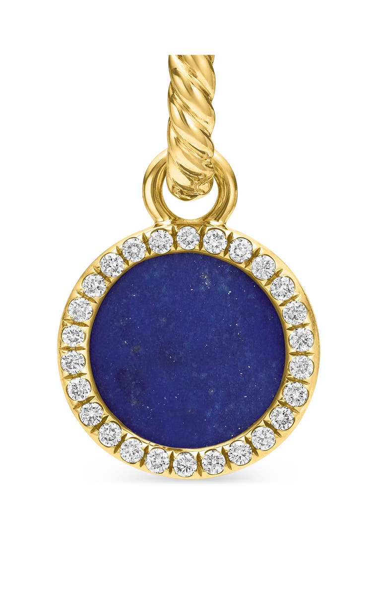 David Yurman Petite DY Elements<sup>®</sup> Drop Earrings in 18K Yellow Gold with Lapis and Pavé Diamonds, Alternate, color, 18K Yellow Gold
