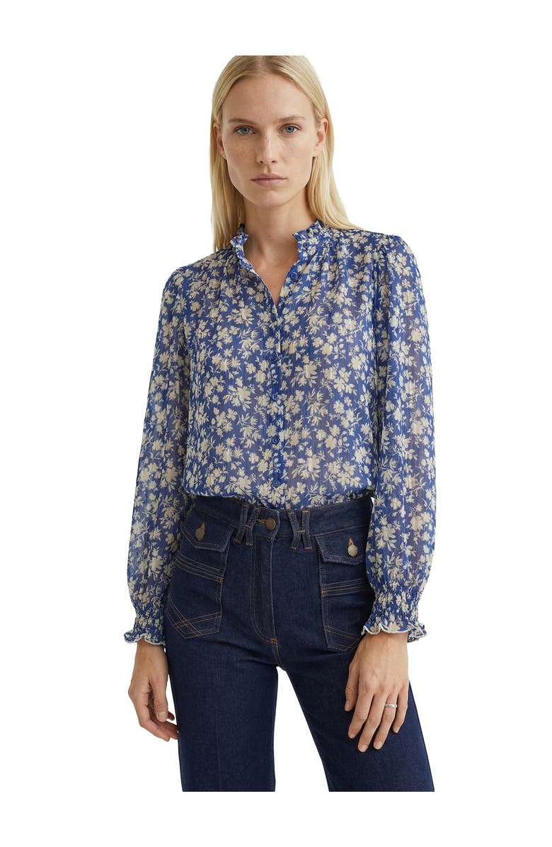 GERARD DAREL Casy Floral Print Shirt, Alternate, color, Ink