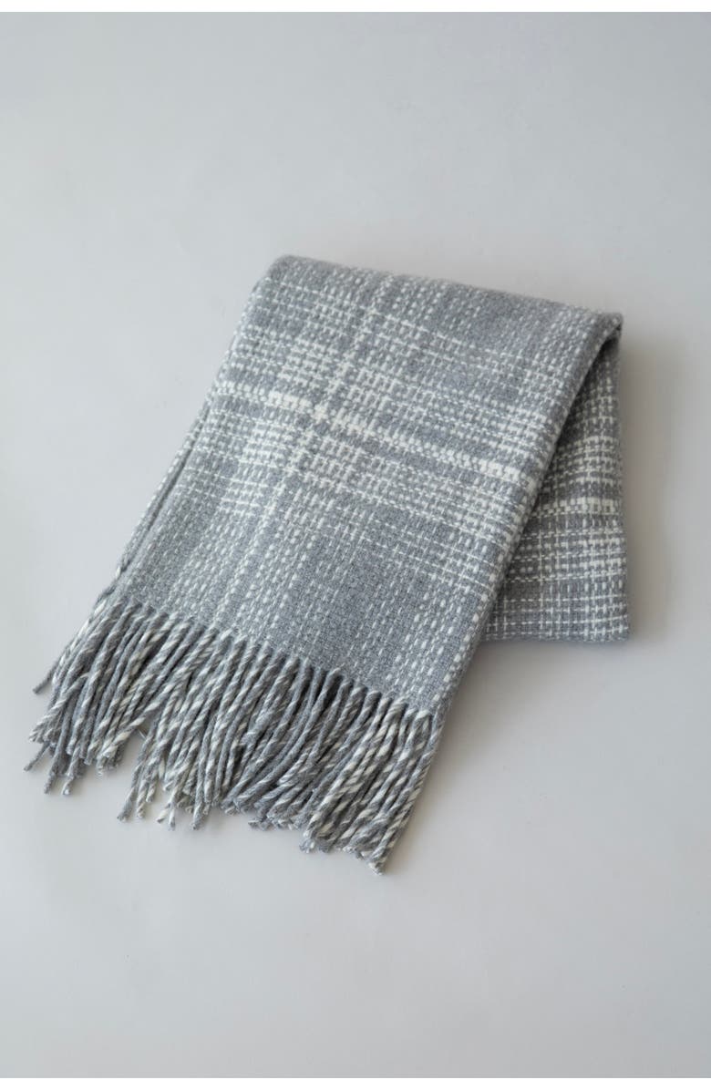 SSKEIN Rustic Plaid Throw, Main, color, Grey