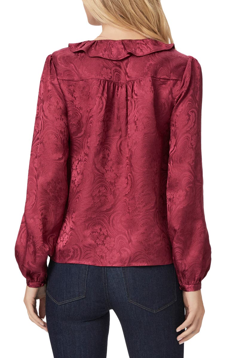 PAIGE Ilara Jacquard Silk Top, Alternate, color, Brryjm