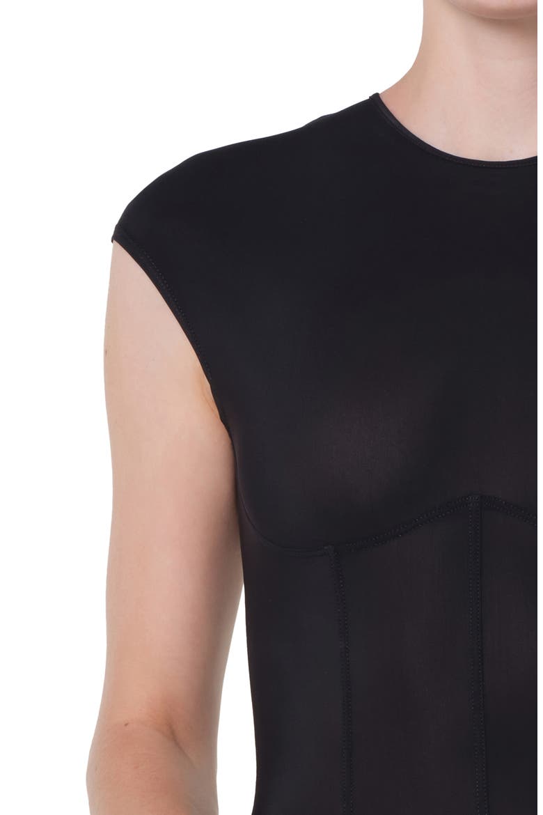 Nadia Cap Sleeve Bodysuit, Alternate, color, BLACK