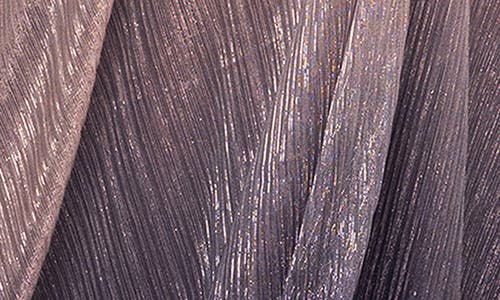 Betsy & Adam One-shoulder Metallic Crinkle Ombré Gown In Purple
