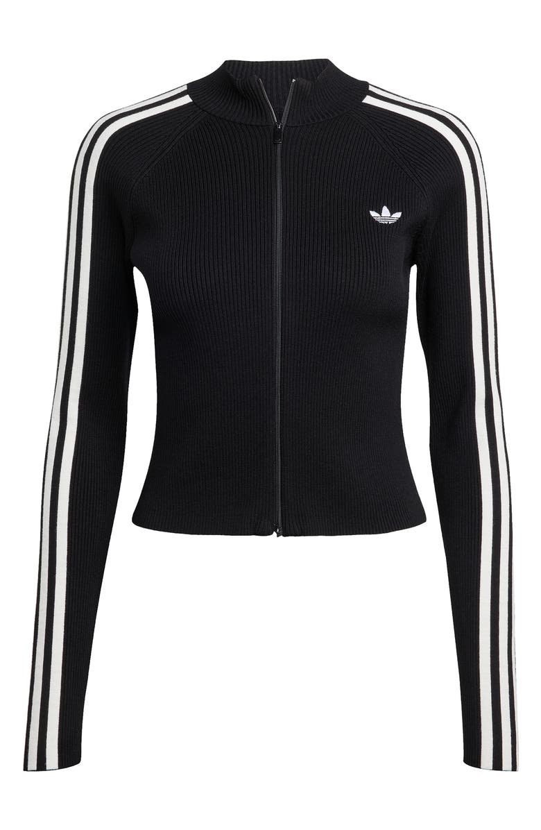 adidas 3-Stripes Slim Knit Track Jacket, Alternate, color, 