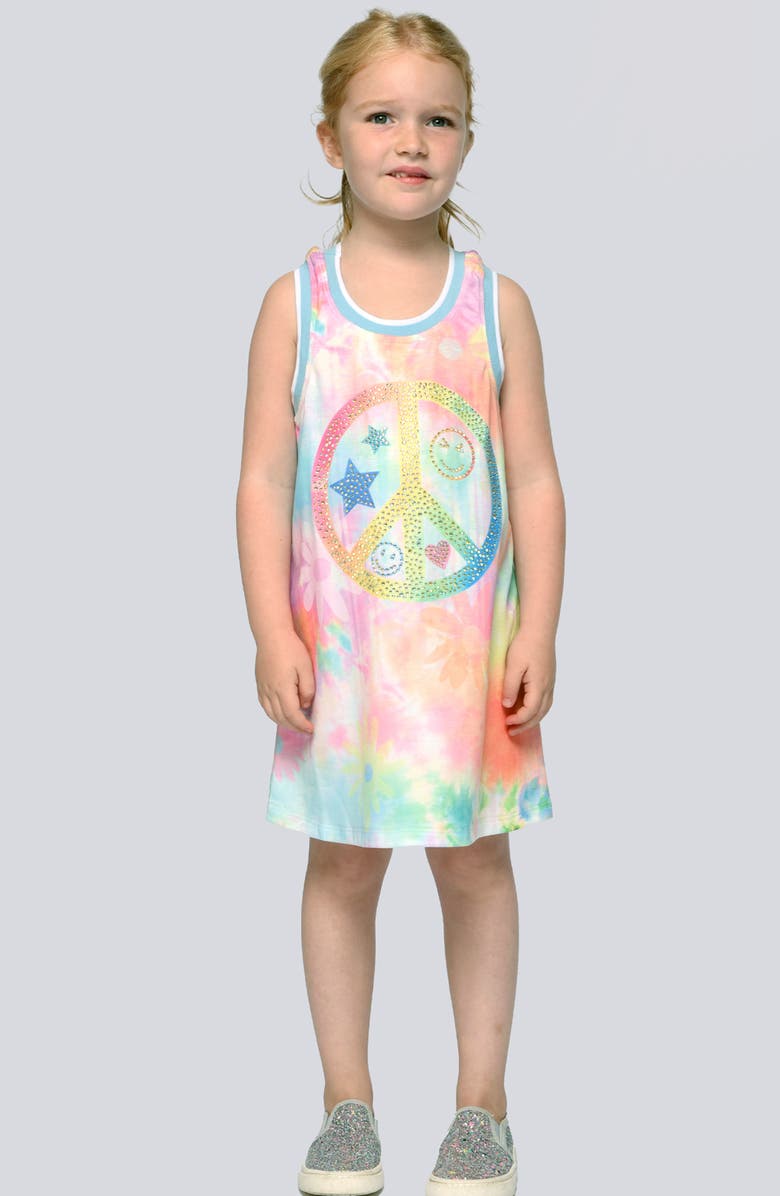 Baby Sara Kids' Embellished Tie Dye Dress, Alternate, color, 