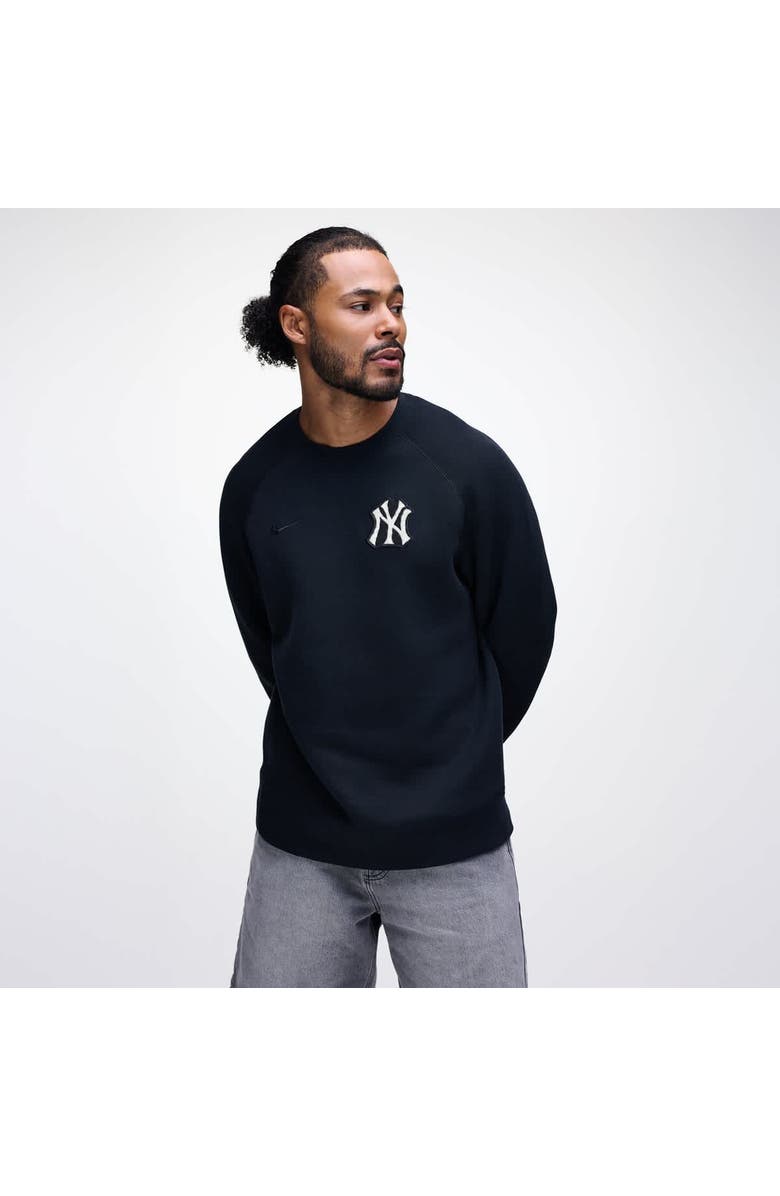 Nike Men's Nike Black New York Yankees Tech Fleece Raglan Sweatshirt, Main, color, Black