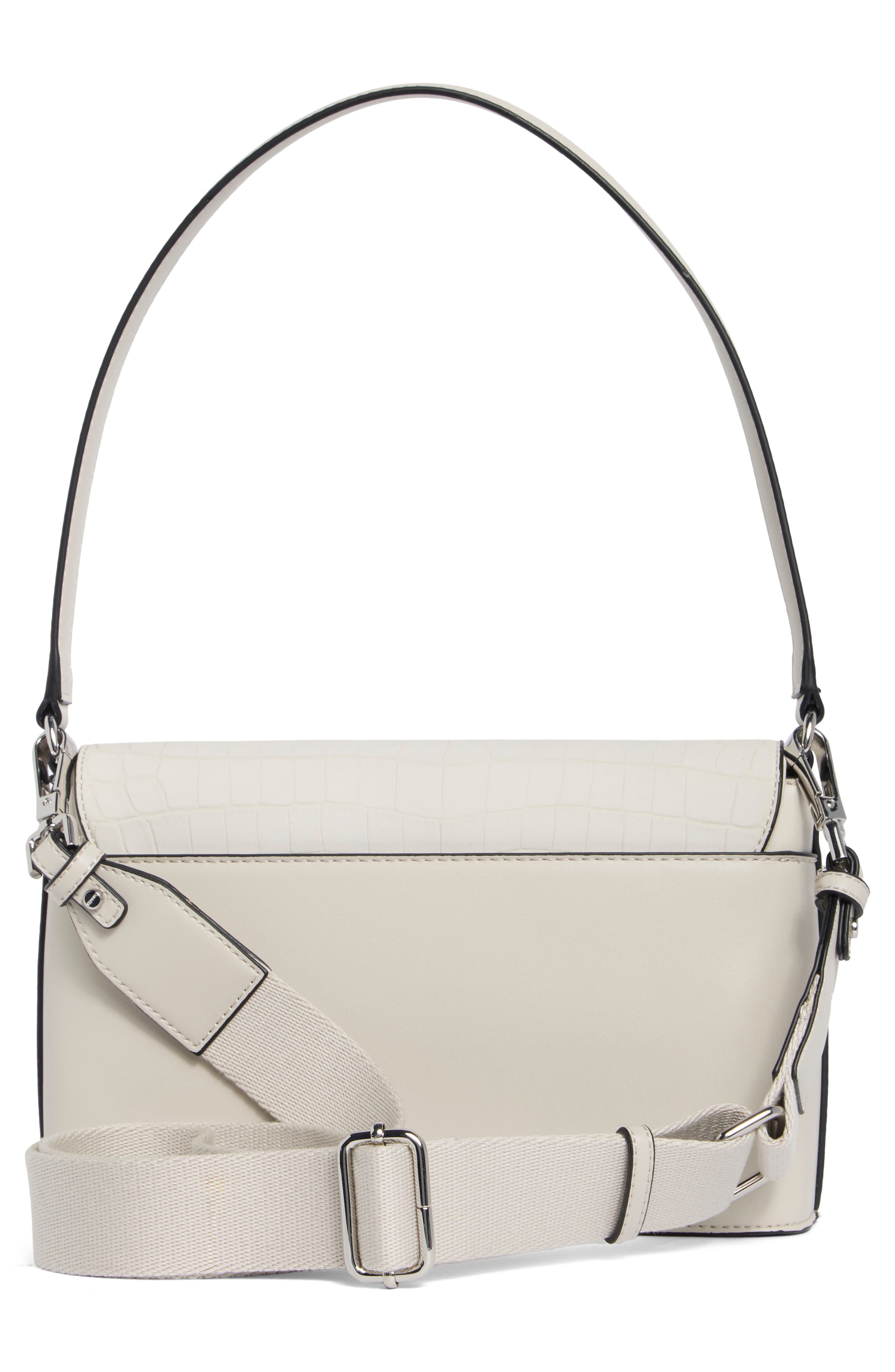 Calvin Klein Alia Croc Embossed Shoulder Bag, Alternate, color, Beach Pebble