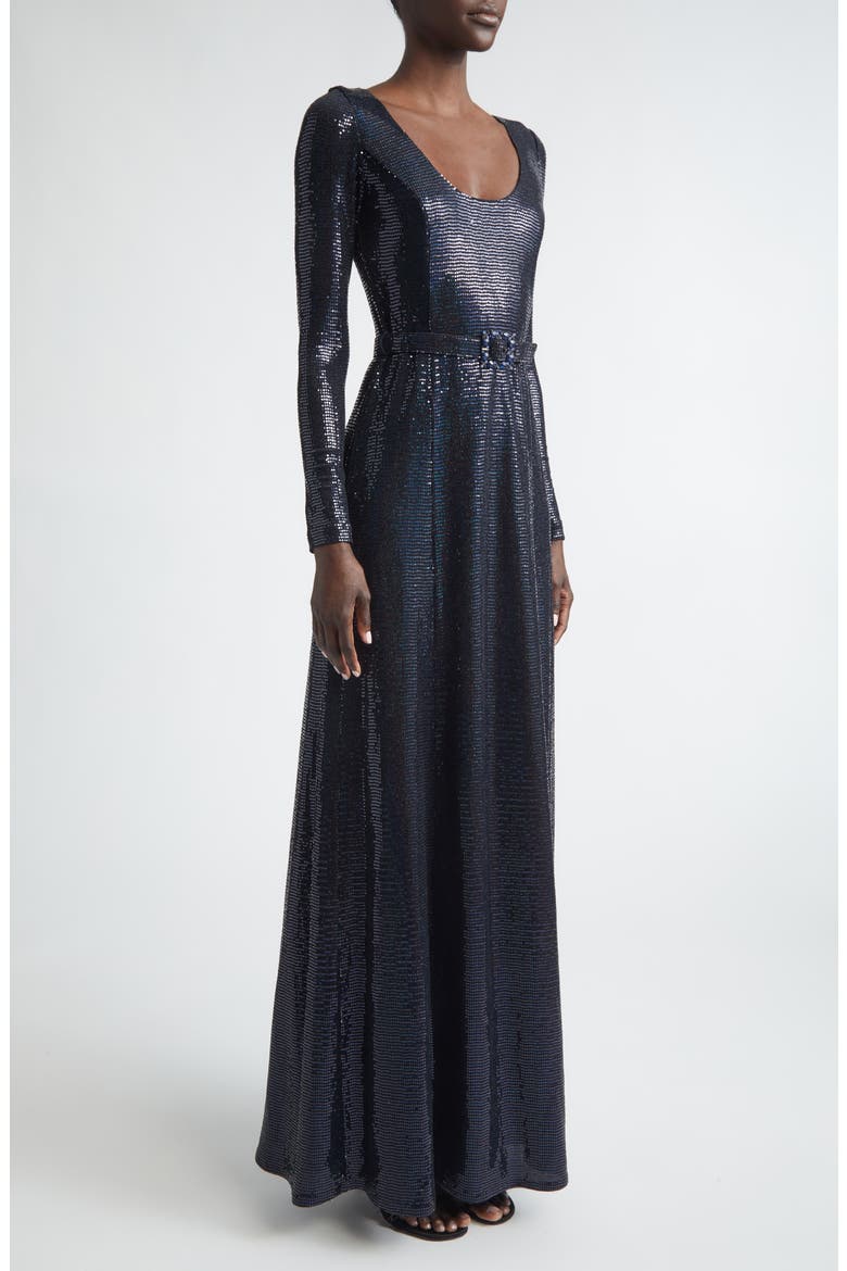 Iridescent Metallic Jersey Gown, Alternate, color, MIDNIGHT METALLIC MULTI