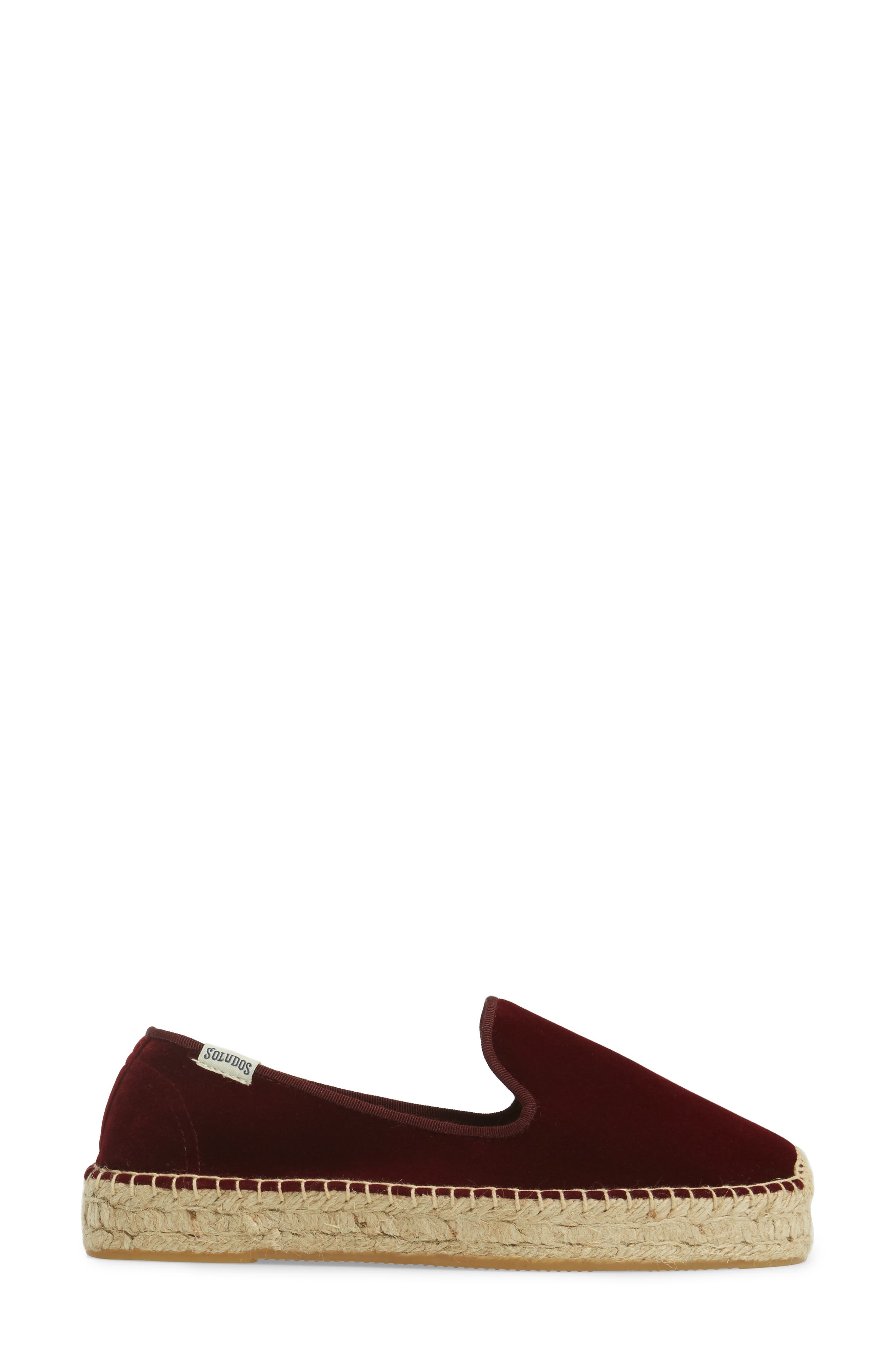 Soludos Velvet Smoking Slipper Espadrille, Alternate, color, 